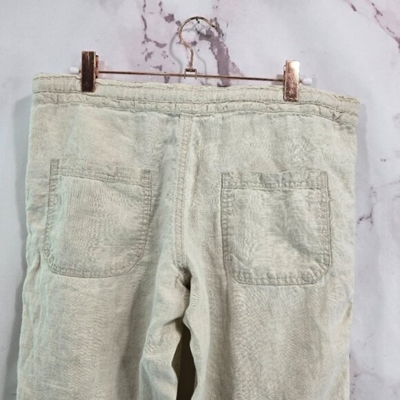 Allen Allen Pants Womens Small X 30 Cream Beige Linen Wide Leg Lakenlook - Picture 6 of 10